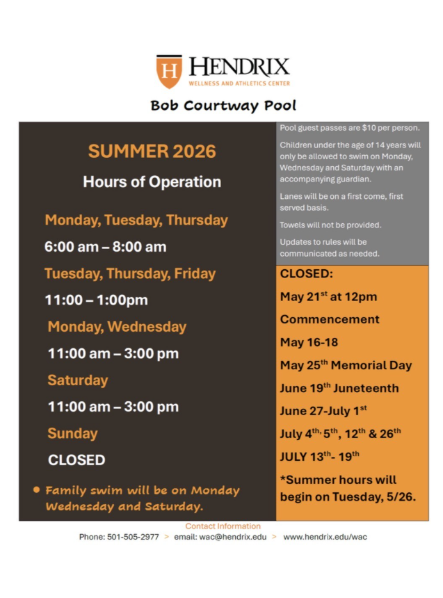 Pool Summer 2026 Hours